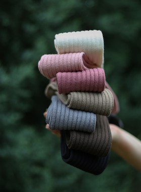 秋冬粗线条竖纹小腿袜超保暖厚实小腿保暖神器JK加厚袜子男女可穿