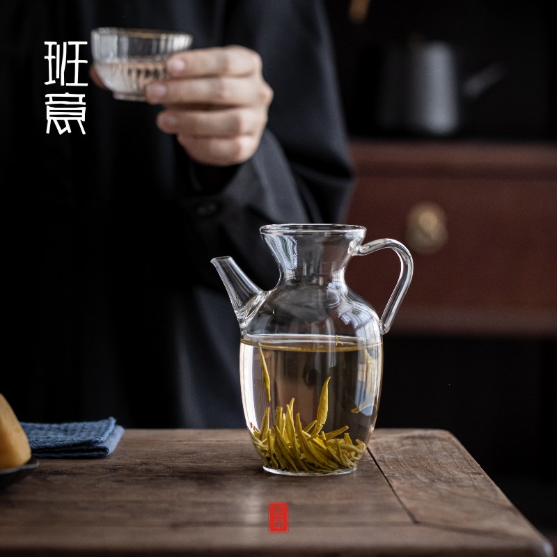 透明仿宋玻璃茶壶泡绿茶专用壶茶具小号泡茶冷水壶泡茶器家用单壶