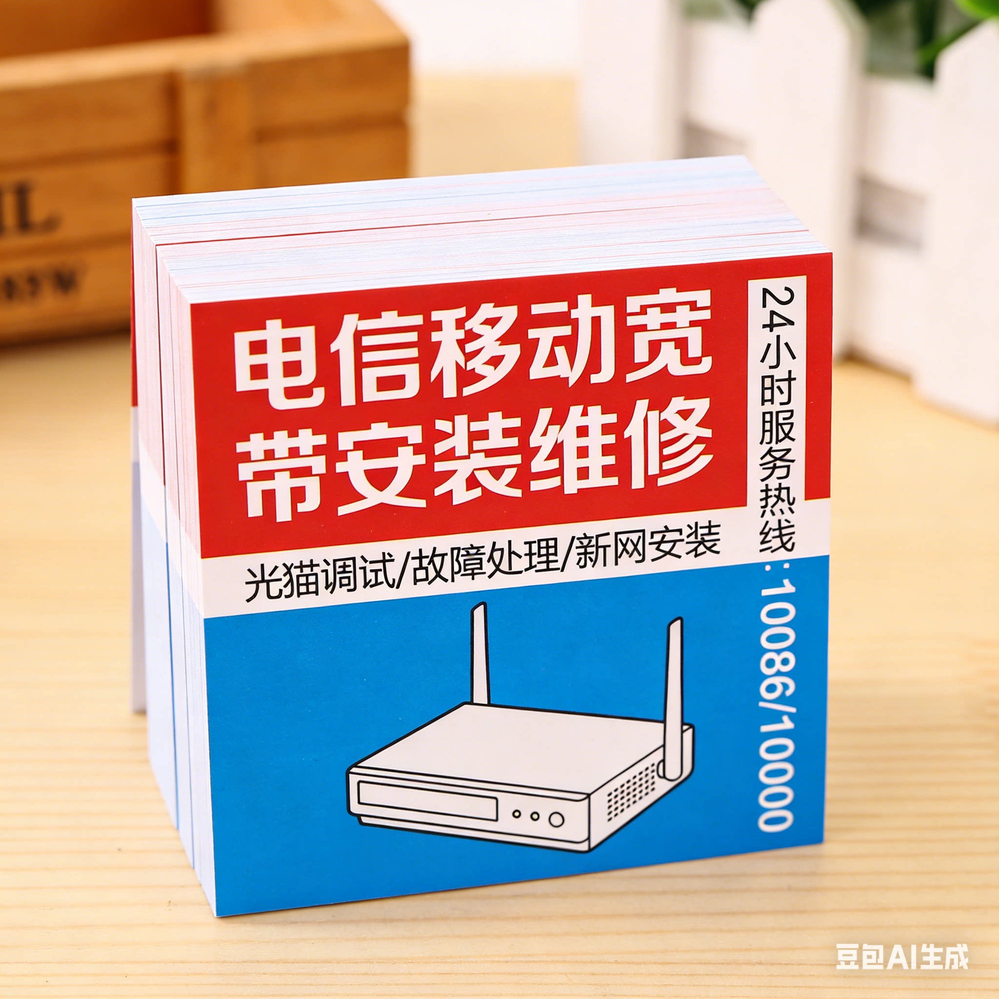 定制小广告便利贴宽带贴纸自粘贴打印电信移动联通光猫装维广告贴