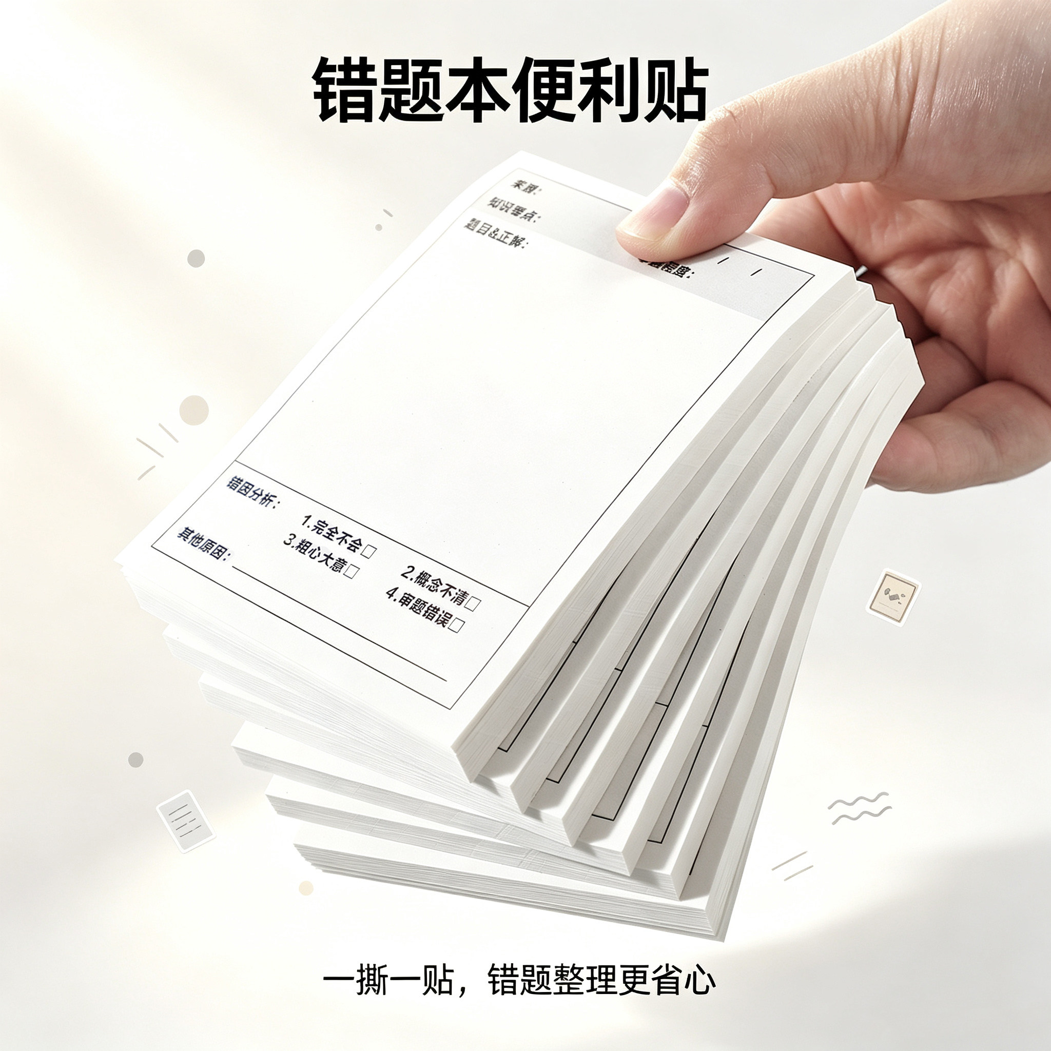 学生用高颜值有粘性错题便签本图片