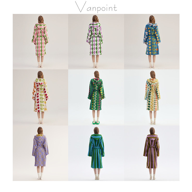 连帽浴袍系列新款全棉浴袍家用印花情侣款长款吸水不掉毛女士睡袍,女士内衣/男士内衣/家居服,睡袍/浴袍,淘宝优惠券,粉丝福利购,淘宝优惠卷