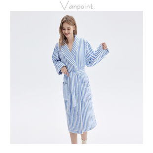 粉蓝漾梦 浴袍2026新款全棉女士情侣款吸水男浴巾可穿式速干纯棉