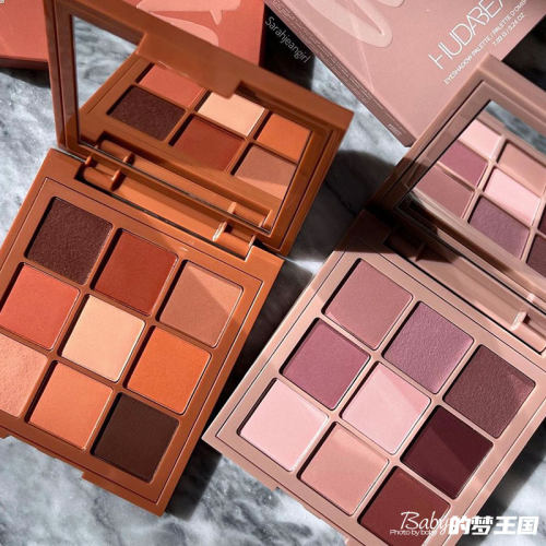 Huda Beauty新品WARM/COOL冷暖盘哑光Matte9色九宫格眼影盘眼线笔