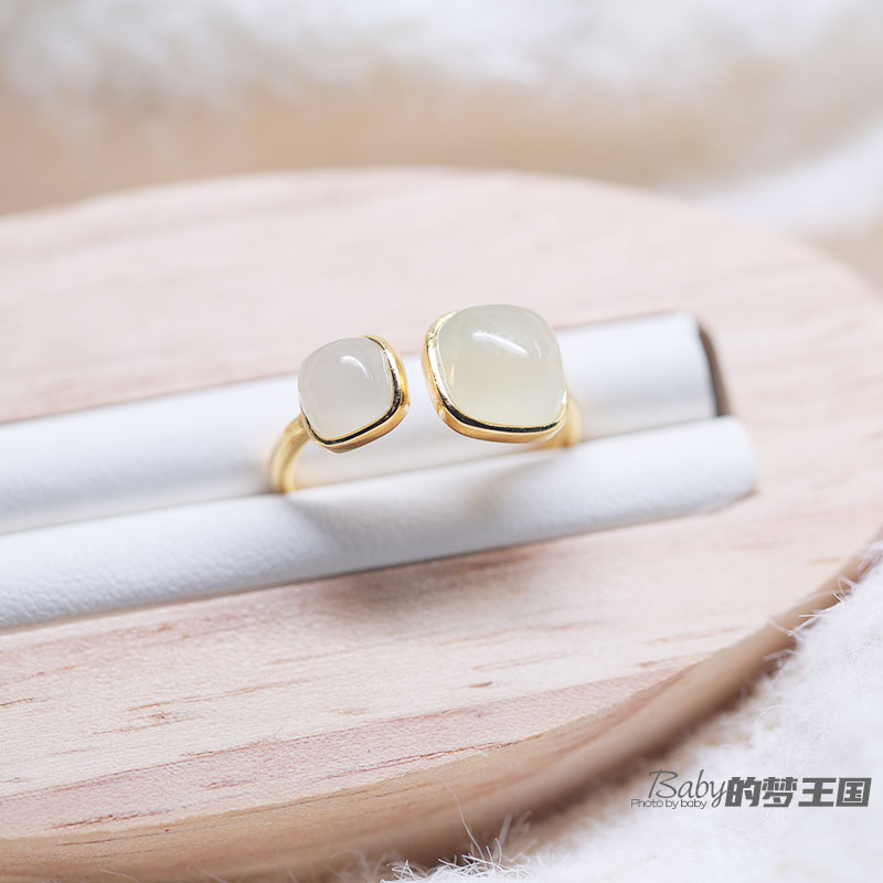 925纯银合集3 天然宝石水晶开口可调节戒指指环一物一图更新中