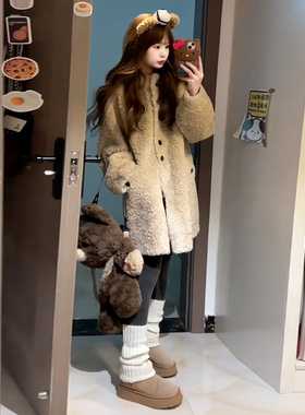 白色摇粒绒羊羔毛外套女秋冬2025新款爆款加厚加绒小个子韩系上衣