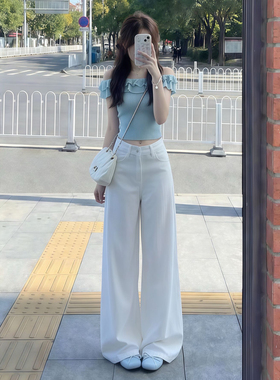 韩系巨好看穿搭一整套2026新款黑色短袖t恤女夏季阔腿裤两件套装