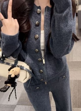 S&oneshow蓝色休闲套装女2025年冬季新款时尚洋气穿搭套装