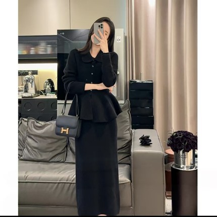 Zwinnie/詹维尼华尔兹 针织套装黑色女神套装