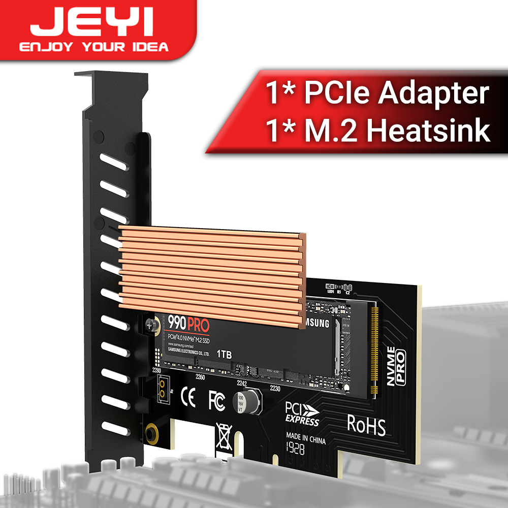JEYI佳翼SK4 pcie4.0x4转m2 NVME转接卡满速ssd固态硬盘M.2