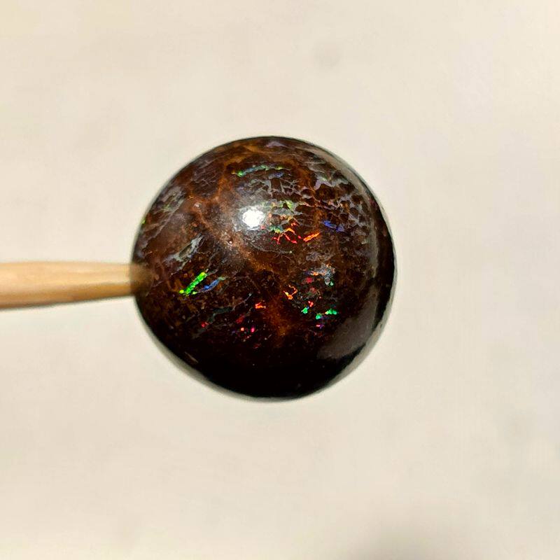 【月成】天然红彩铁欧泊脉石圆珠手串DIY配件 澳洲澳宝散珠子11mm