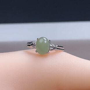 和田玉戒指精致款女士精美和田玉时尚气质可调节女款正品珠宝戒指