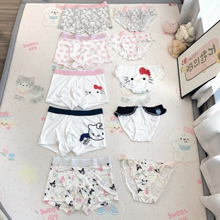 2025新款 可爱卡通甜美透气舒服一男一女套装 情侣内裤 甜甜恋爱