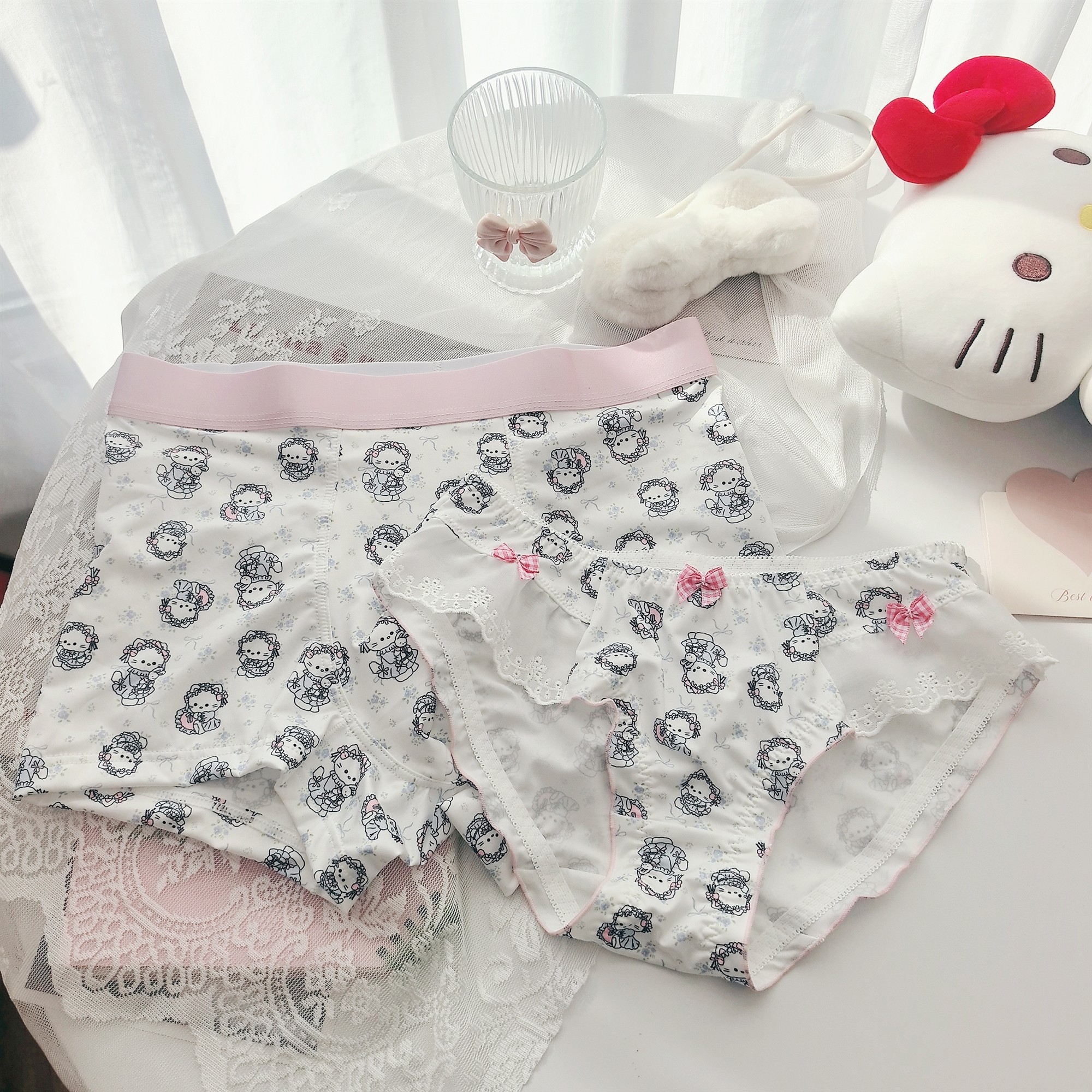 甜心喵酱~情侣内裤日系甜美风可爱猫咪印花档纯棉女三角2025新款,女士内衣/男士内衣/家居服,女三角裤,淘宝优惠券,粉丝福利购,淘宝优惠卷