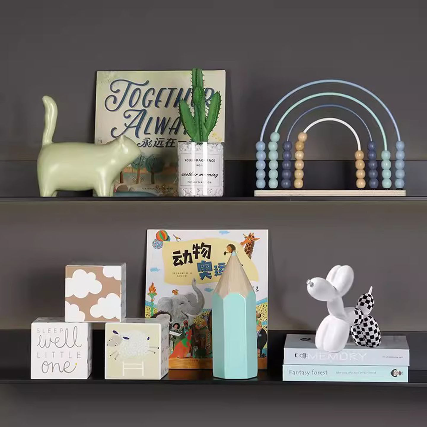 样板间软装饰品现代简约陶瓷卡通公仔仿真书主题男女孩儿童房摆件,家居饰品,装饰摆件,淘宝优惠券,粉丝福利购,淘宝优惠卷