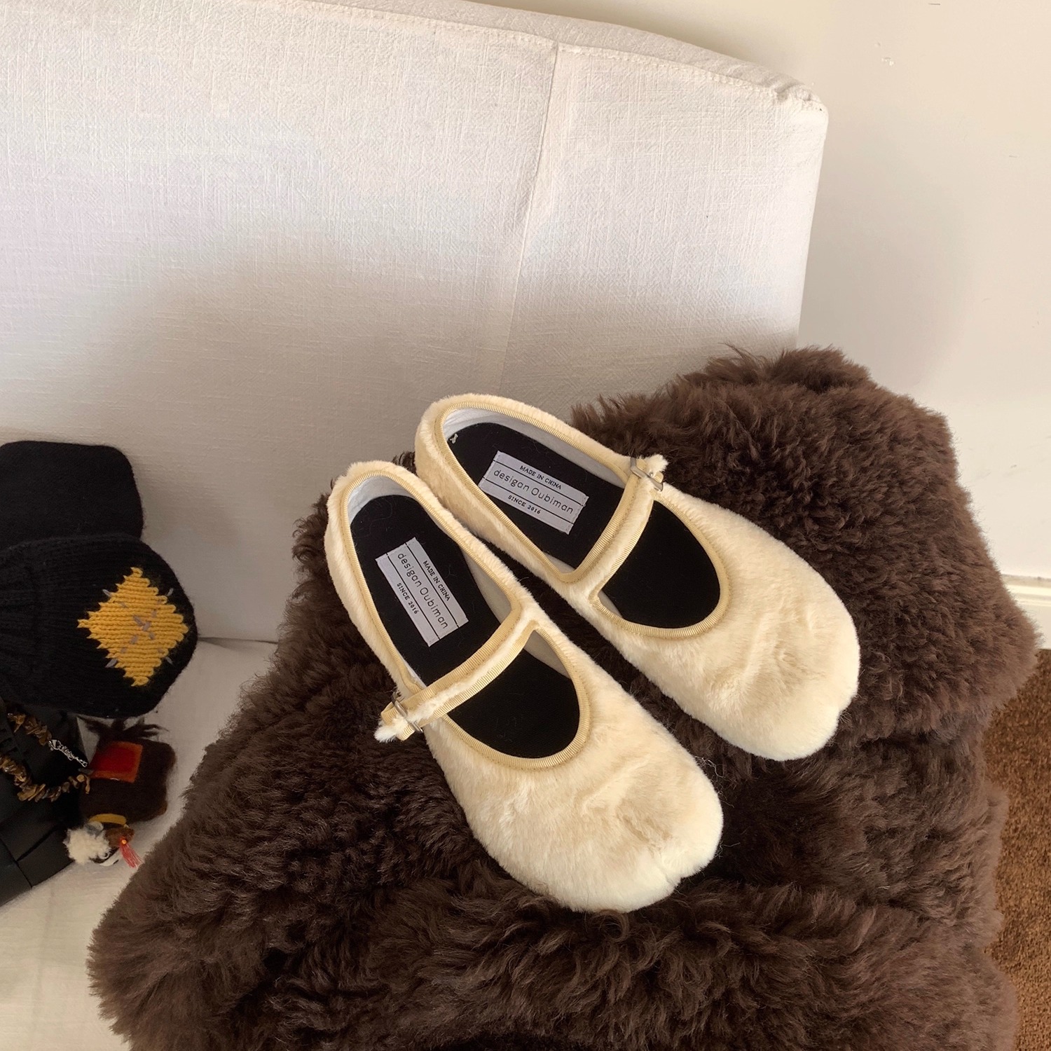 11.10日新品鞋大师毛毛tabi分趾鞋猪脚鞋玛丽珍单鞋法式女平底鞋