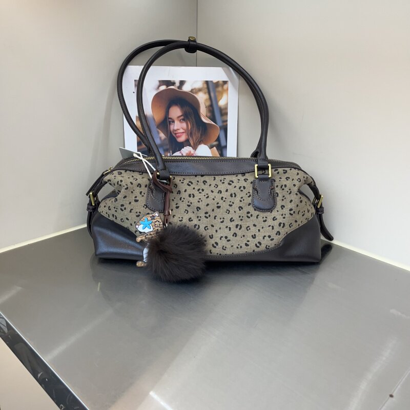 布配皮法棍包撞色百搭手提单肩包
