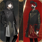 剑侠情缘三原创秋冬季 毛呢新年国风大衣外套 男女情侣休闲绣花中式