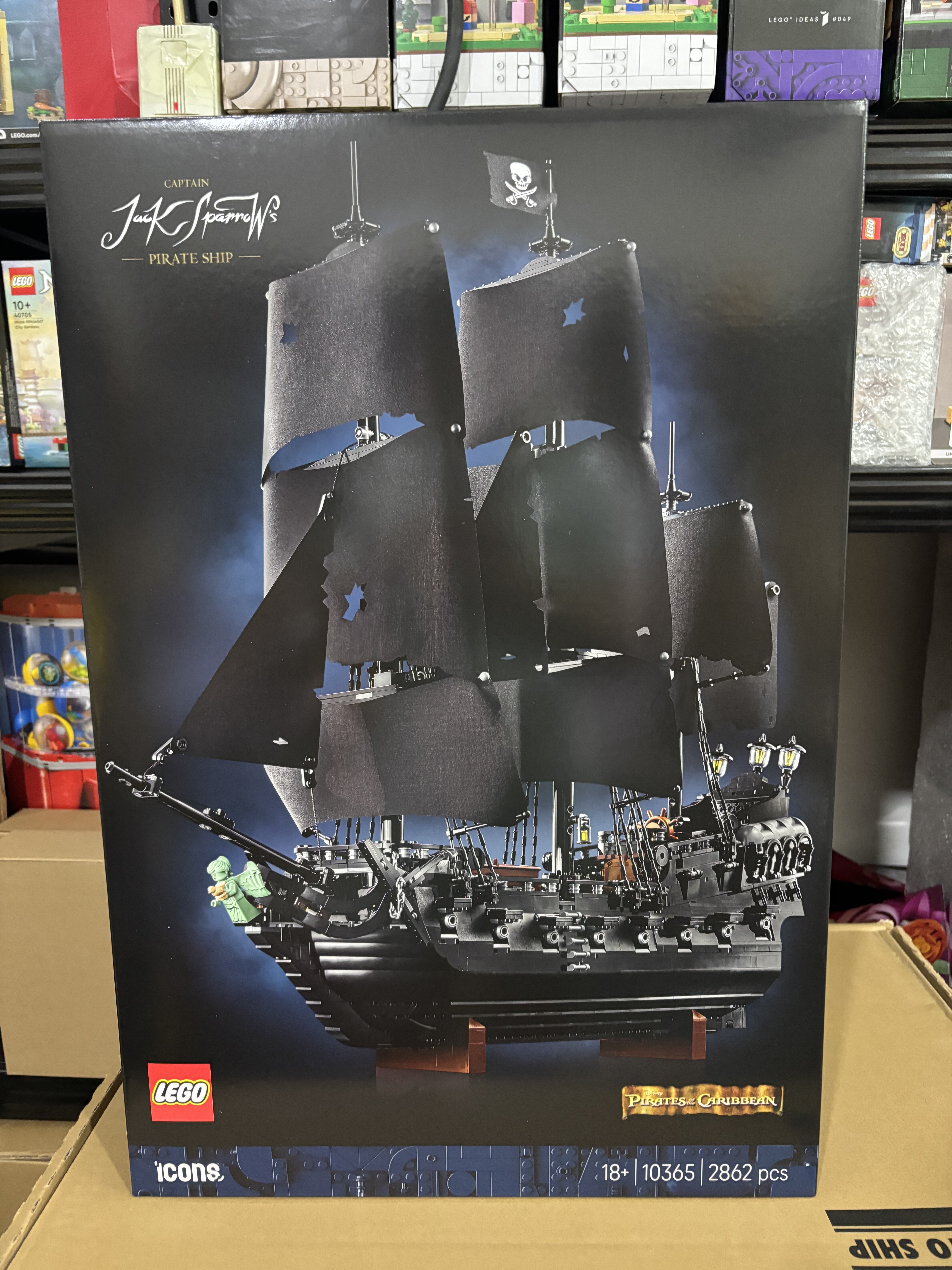 LEGO乐高ICONS系列10365杰克船长加勒比海盗黑珍珠号拼搭玩具收藏