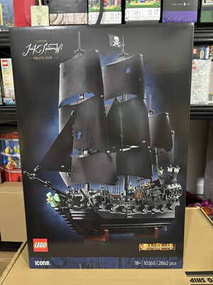 LEGO乐高ICONS系列10365杰克船长加勒比海盗黑珍珠号拼搭玩具收藏