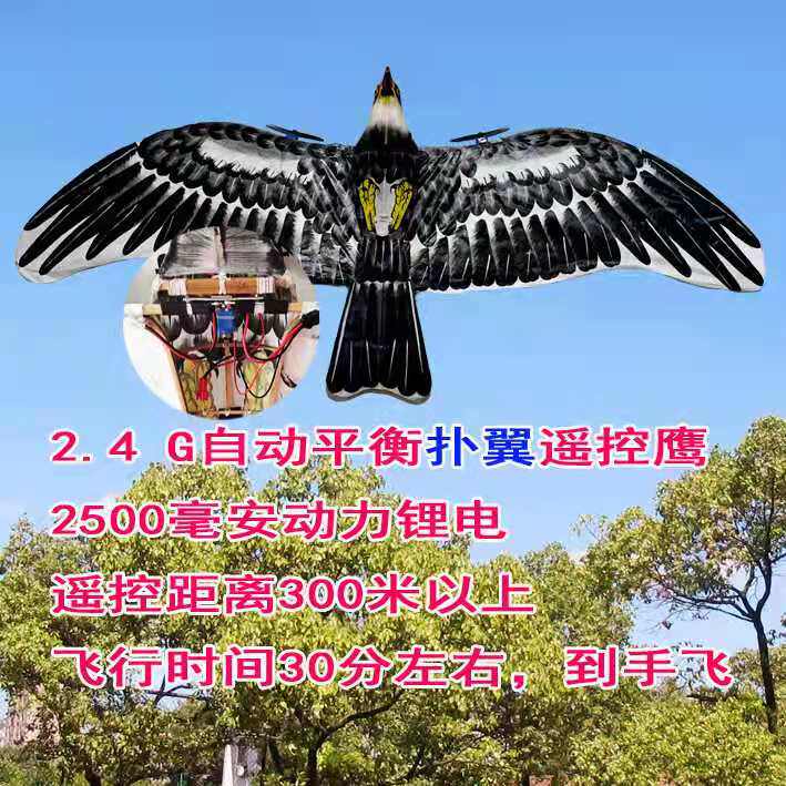 遥控风筝扑翼盘鹰杜邦纸 航模,遥距300m 到手飞