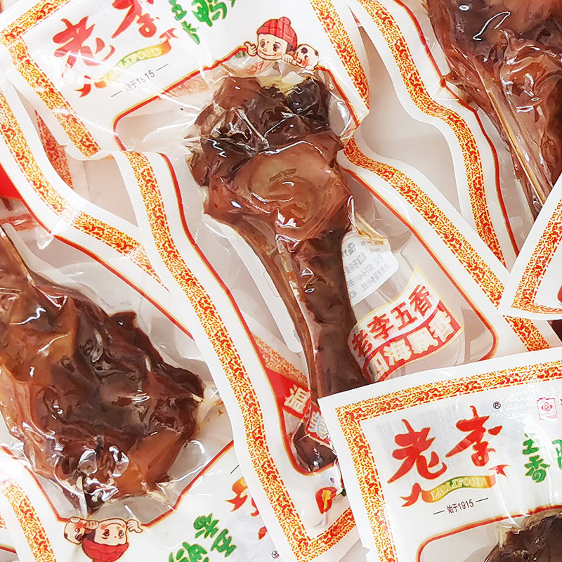 老李五香鸭翅根500g 五香味鸭腿鸭小腿鸭肉卤味零食休闲小吃