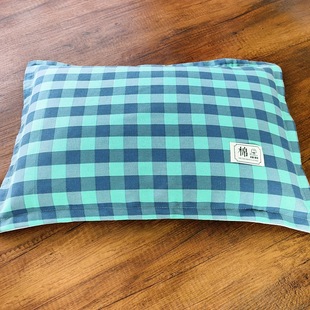 全生决明子颈椎理疗枕新款原宿简约风粗布棉枕儿童学生成人方格枕