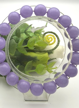 特价天然紫马来玉水晶手链手串女款单圈串珠饰品礼物送女友闺蜜