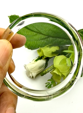 天然白水晶手镯52mm女饰品礼物一物一图A31-18