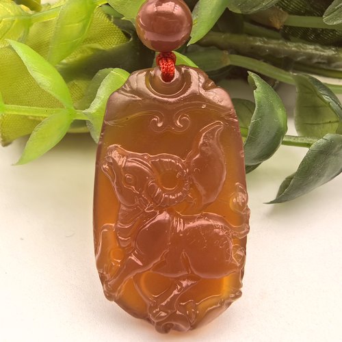 牛气冲天～天然水晶红玛瑙生肖牛吊坠男女挂件一物一图A45-79