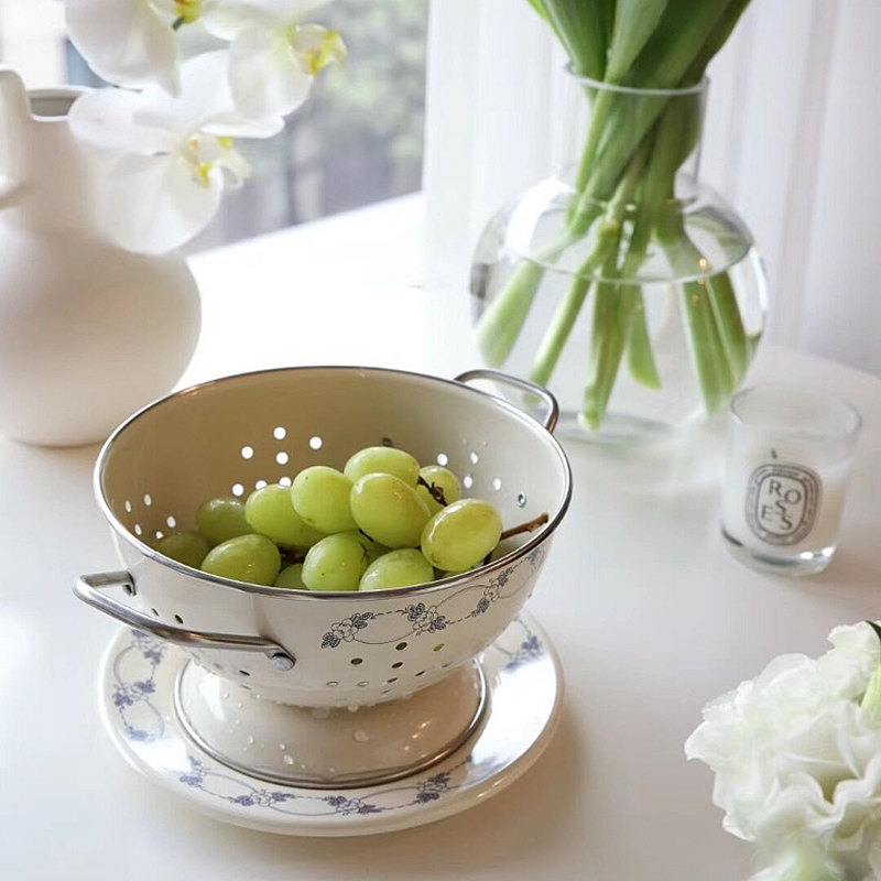 法式复古蔷薇花沥水篮