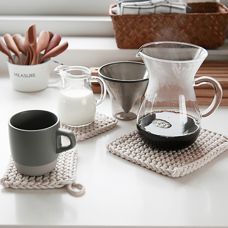 韩国ins手工棉线锅垫北欧风防烫