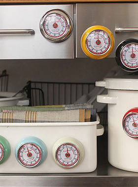 日本DULTON金属磁吸定时器复古机械厨房计时器彩色磁铁提醒冰箱贴