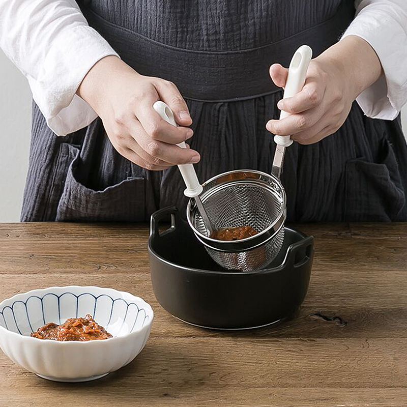 日本进口味增汤汤勺漏勺套装不锈钢捞勺过滤工具防烫手柄可挂设计