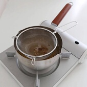 日本进口不锈钢大漏勺手柄过滤勺火锅油炸味增凉面焯水漏网面粉筛