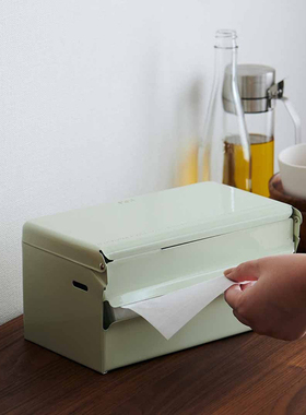 日本DULTON复古纸巾盒卫生间客厅厨房抽纸盒金属悬挂式可配免打孔