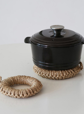日式草编锅垫隔热垫职人手工锅敷万古烧锅垫子茶壶砂锅垫防烫餐垫