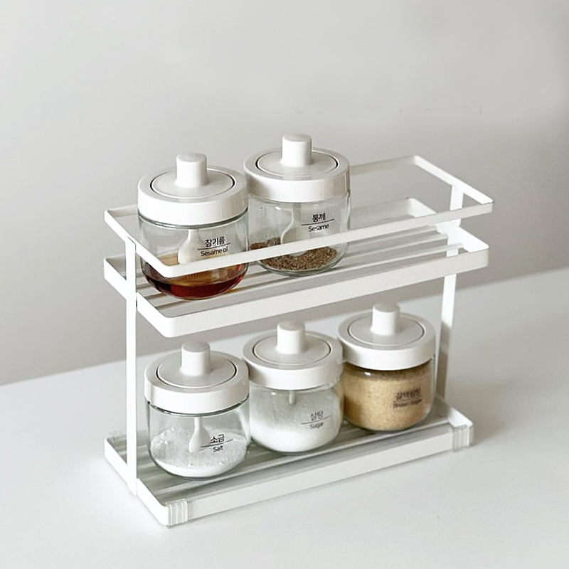 厨房ins风玻璃收纳架调味罐简约