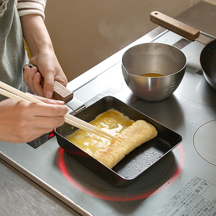 日本进口小泉诚玉子烧煎锅厚蛋烧煎牛排平底铁锅不粘锅电磁炉可用