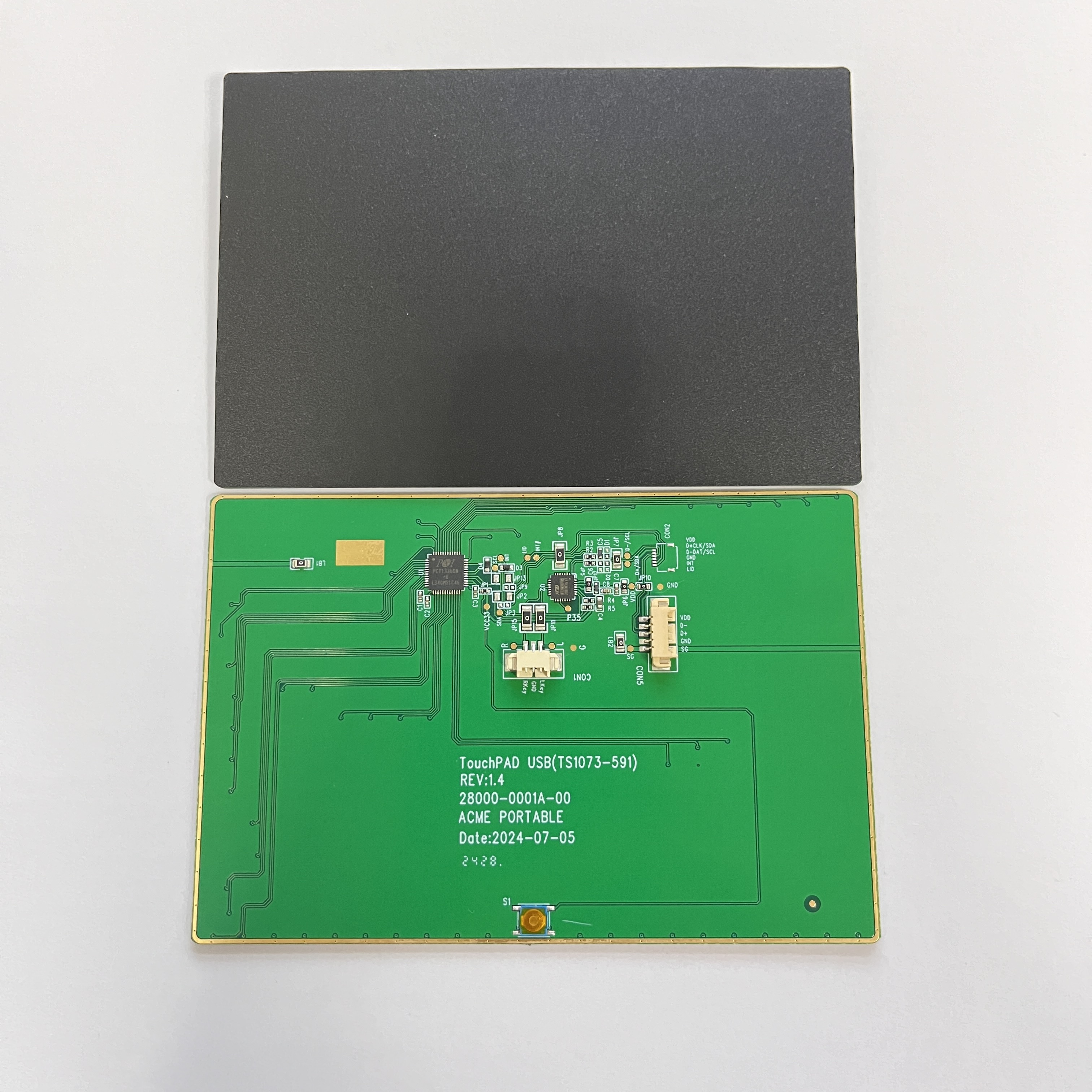 USB接口通讯大尺寸PTP触控板集成左右按键开关WIN10手势Touchpad