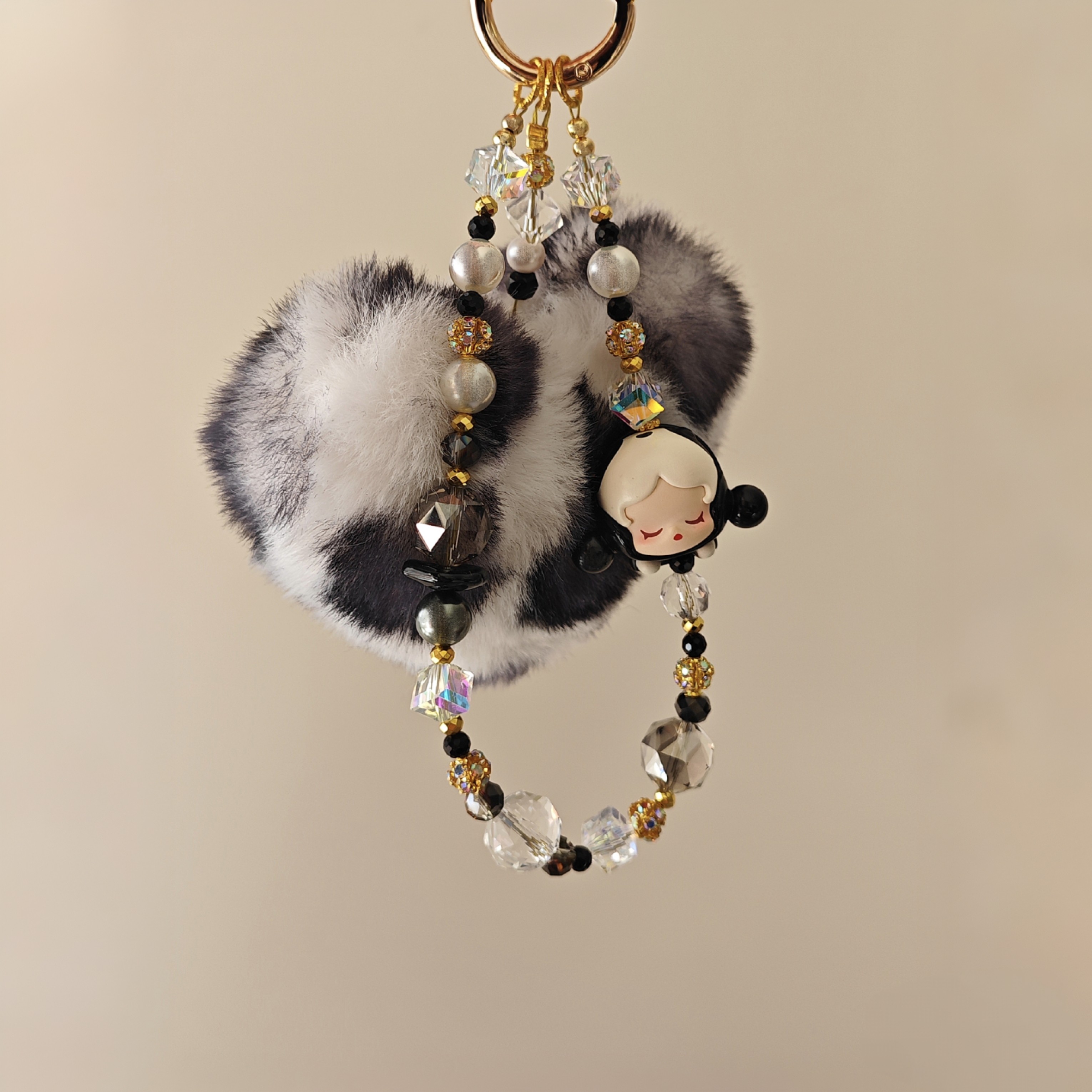 串珠手机链成都限定麻将sp毛绒球车包包挂件泡泡玛特女生闺蜜礼物