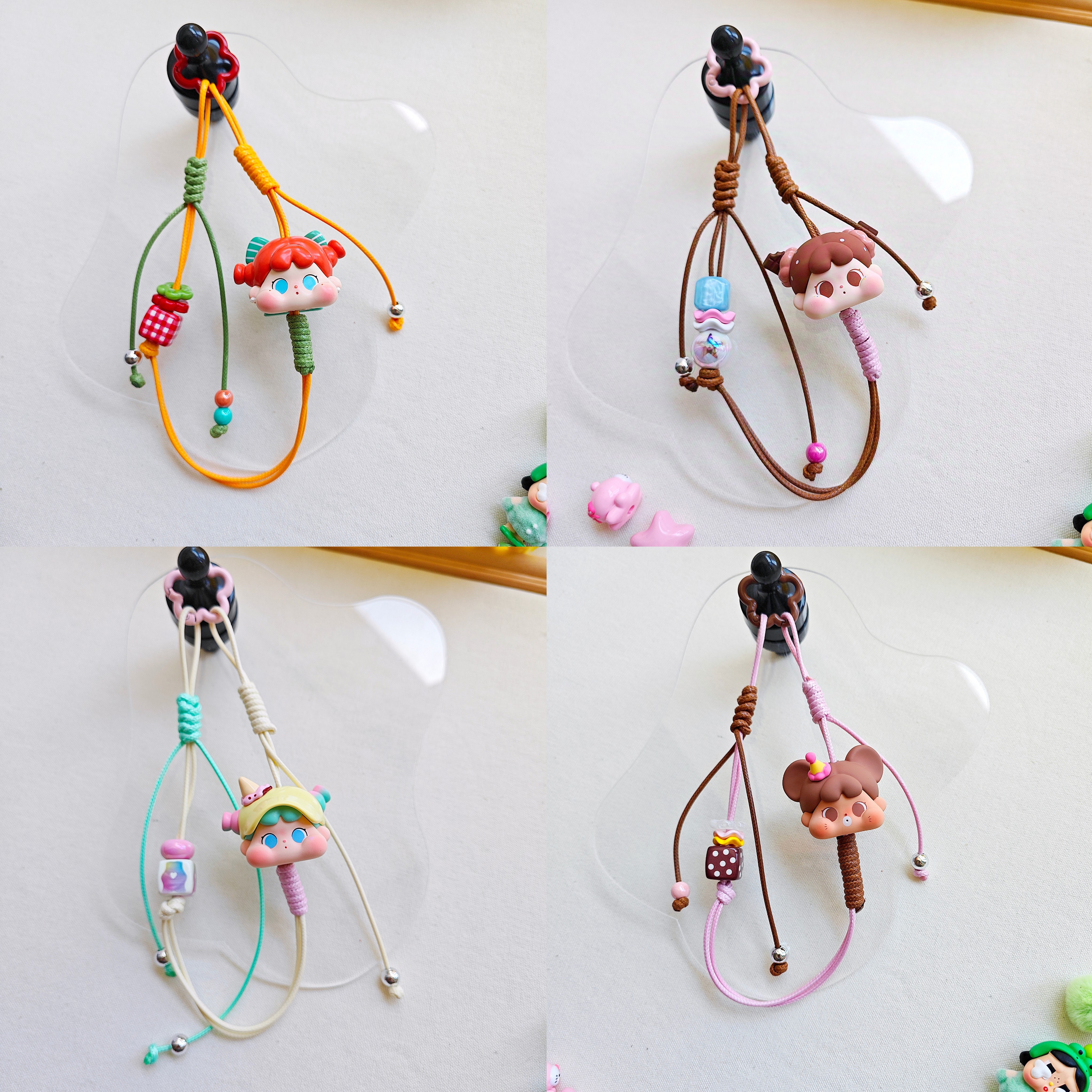 原创QOQO小熊熊可爱手机绳链挂件多巴胺美拉德夏季少女生闺蜜礼物