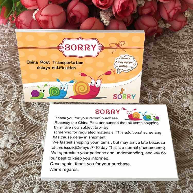 352蜗牛发货延迟歉意卡道歉卡跨境电商通用现货可修改订做内容图