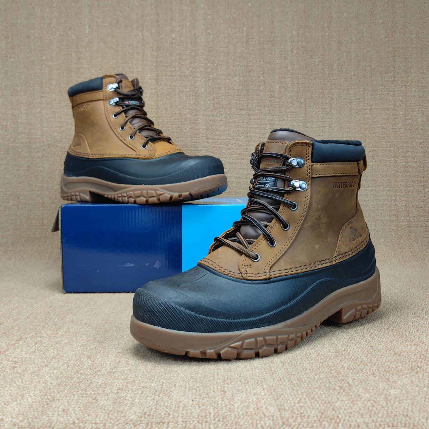 出欧洲外贸男鞋头层牛皮新雪丽抗寒零下30度保暖防水雪地靴抗撞击