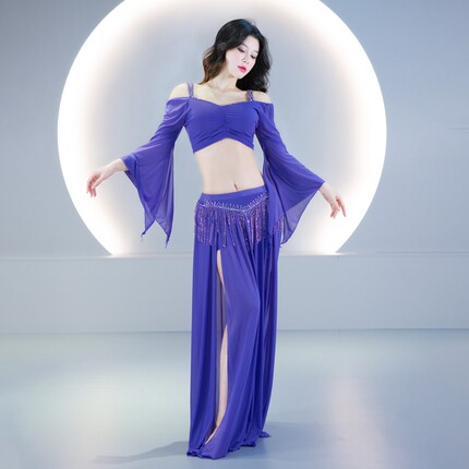 原创肚皮舞服装2025新款亮片流苏网纱显瘦套装东方舞轻奢表演出服