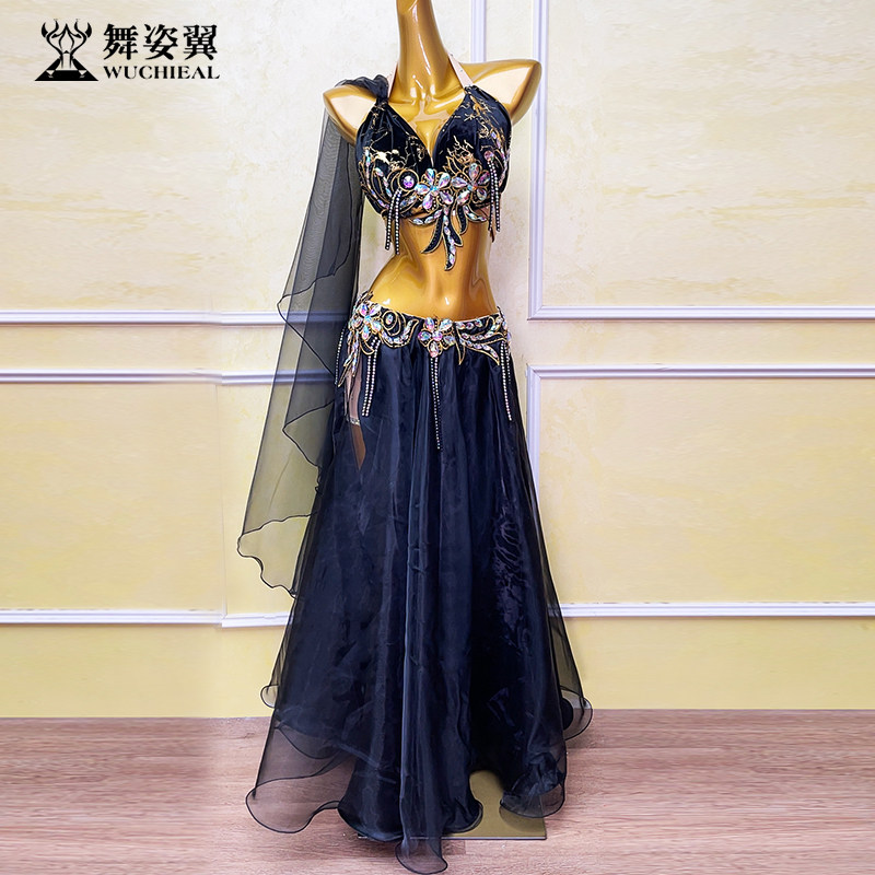 舞姿翼黑色肚皮舞表演出服套装