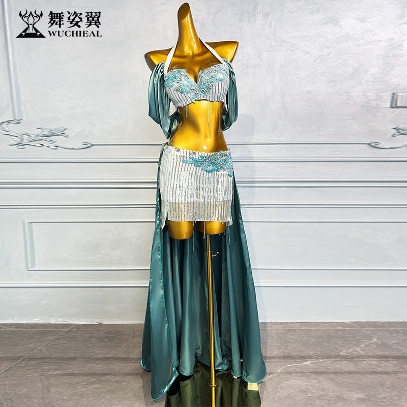 舞姿翼肚皮舞女演出套装鼓舞流苏