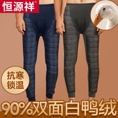 男士 东北大码 加绒加厚棉裤 女冬季 中老年人内穿保暖裤 恒源祥羽绒裤