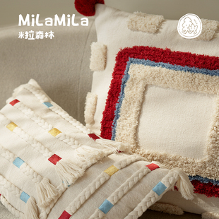 MILA米拉棉麻抱枕可爱客厅卧室靠枕靠垫少女床头靠枕腰靠多巴胺
