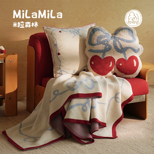 MILA“森林甜心”樱桃抱枕靠枕异形靠垫腰枕飘窗蝴蝶结可爱礼物