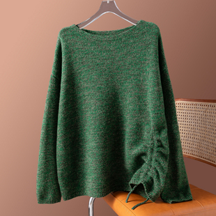 美式宽松！邓肯纱100纯羊毛圆领长袖亲肤厚实毛衣软糯针织套头女